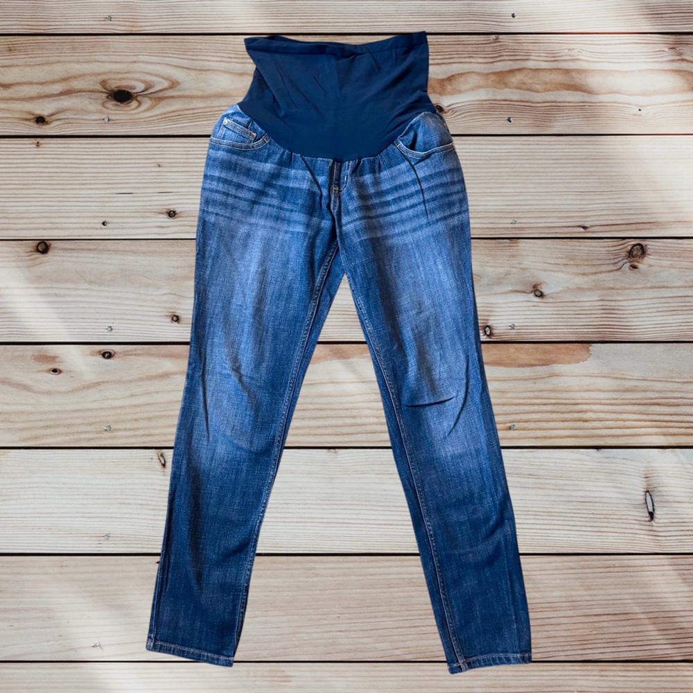 Motherhood Maternity Women’s Medium Jeans Indigo Blue Dark Wash Pregnancy Skinny